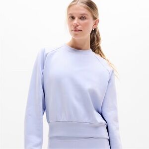 NWT Athleta Forever Fleece Relaxed Crew Sweatshirt in Gossamer